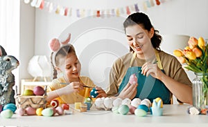 family preparing for Easter