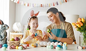 family preparing for Easter