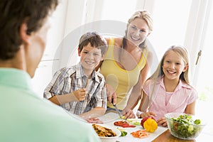 Family Preparing meal,mealtime Together