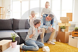 Family preparing for moving