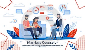 Family Psychologist Flat Vector Banner Template