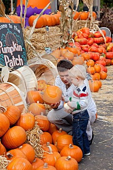 Family at the pumpkin patch