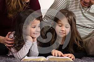 Family Reading the Bible together