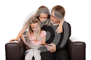 Family reading a story