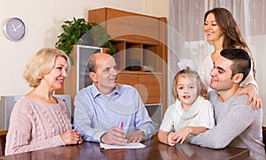 Family ready to sign banking documents