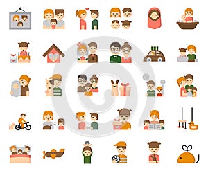 Family relation color icon.vector illustration