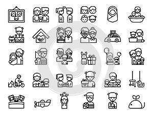 Family relation outline icon.vector illustration