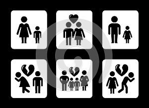 Family relationships concept icons