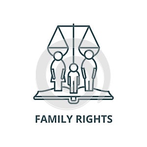 Family rights vector line icon, linear concept, outline sign, symbol