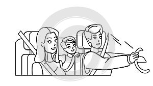 family road trip vector