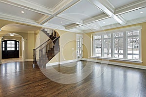 Family room with foyer view photo