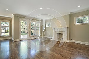 Family room in new construction home