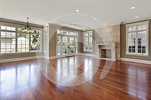 Family room in new construction home