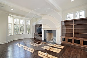 Family room in new construction home