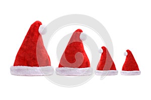 Four family santa hats seaonal fun photo