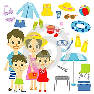 Family seaside pool resort items