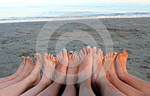 Family in the seaside resort on the Sea Beach