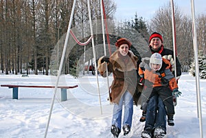 Family on seesaw