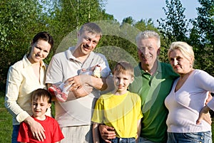 Family of seven people