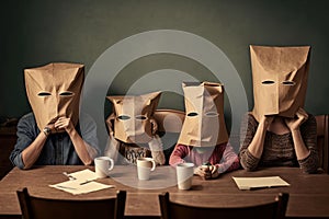 A family sitting at the kitchen table, economic crisis, inflation, impoverishment