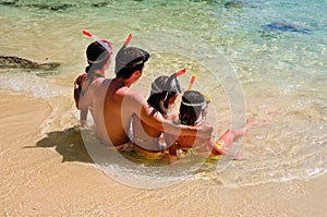 Family snorkeling