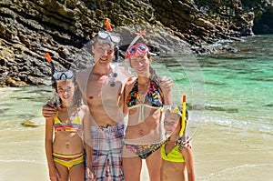 Family snorkeling