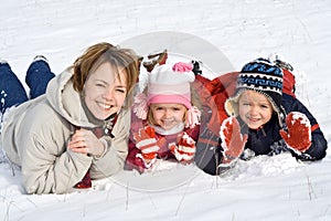 Famiglia la neve 