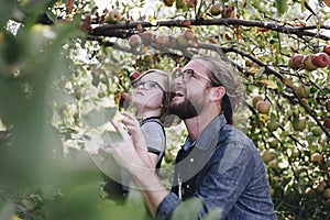 Family spending time in farm