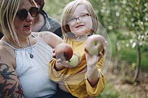 Family spending time in farm