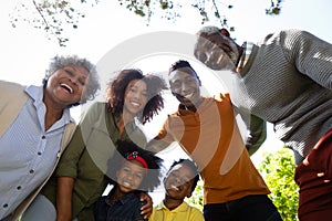 Family spending time together in the garden