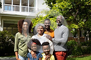 Family spending time together in the garden