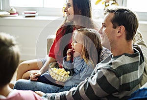 Family spending time together at home