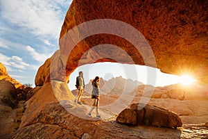 Family in Spitzkoppe Namibia