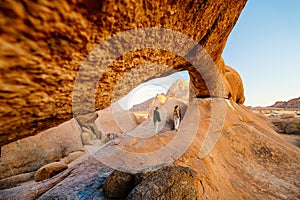 Family in Spitzkoppe Namibia