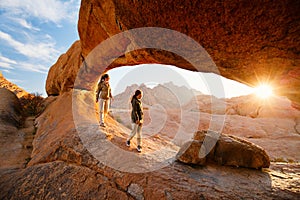 Family in Spitzkoppe Namibia