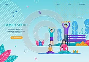 Family Sport Healthy Team Banner Flat Template