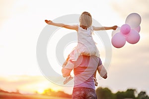 Family at sunset