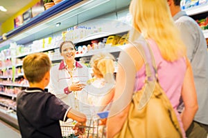 Family At The Supermarket