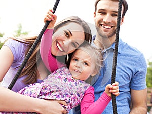 Family on a swing