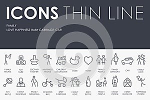 Family Thin Line Icons
