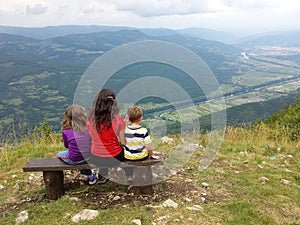 The family of three at the viewpoint