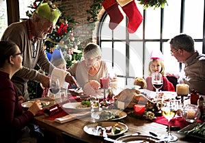 Family Together Christmas Celebration Concept