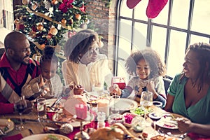 Family Together Christmas Celebration Concept