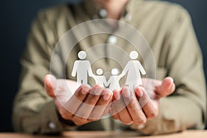 Family together consisting father, mother, children home care and mental health