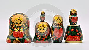 Family of traditional Russian dolls photo