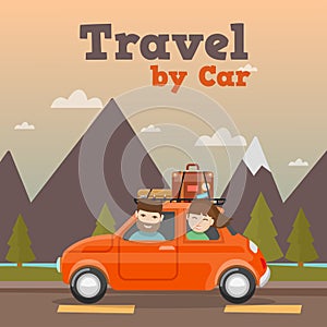 Family Travel by Car in Mountains