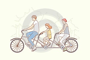 Family, travelling, cycling, sport, activity concept