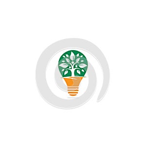 Family Tree bulb shape concept Logo Design.