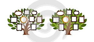 Family tree, genealogy icon or logo. Cartoon vector illustration