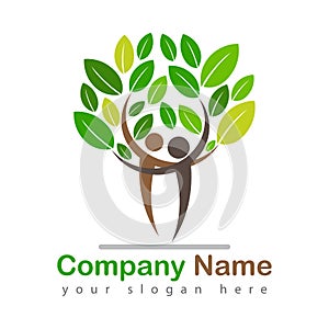 Family tree logo beautiful illustration